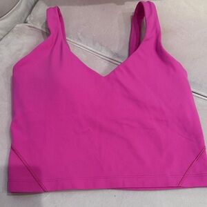 Lulu Lemon Women's Pink V-Neck Bralette Align tank with pads